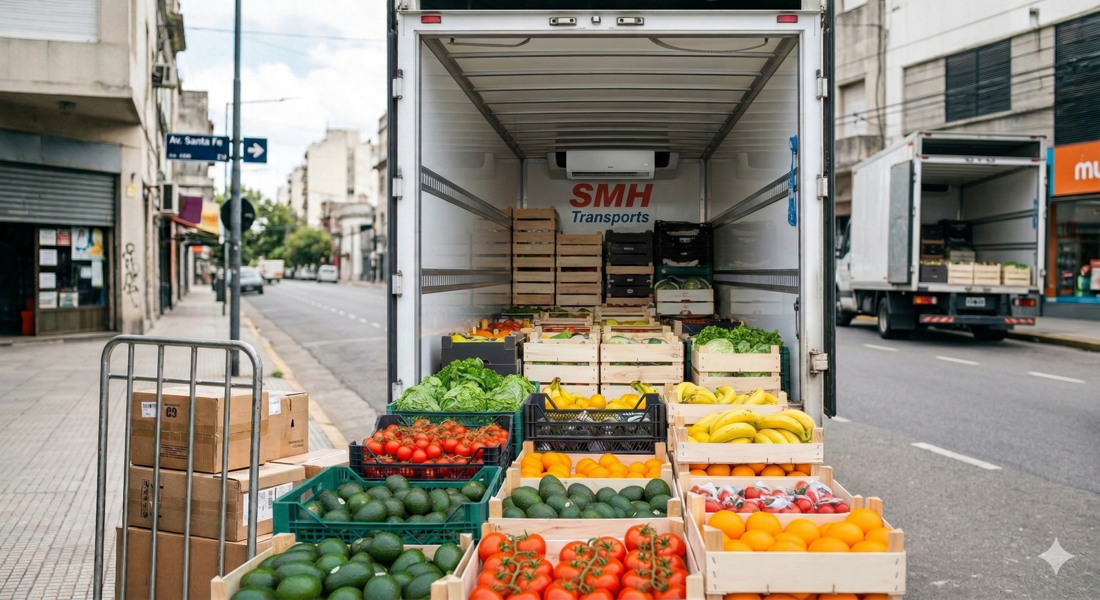 Camión refrigerado con frutas